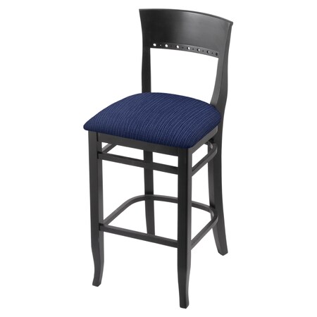 Holland Bar Stool Co 25" Counter Stool, Black Finish, Graph Anchor Seat 316025Blk014